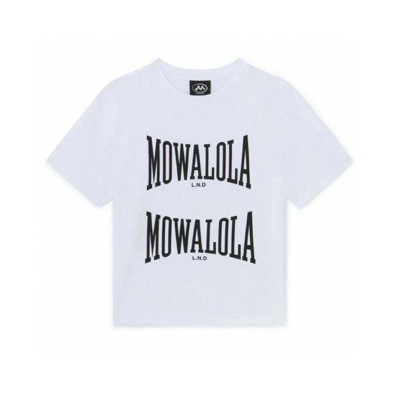 Mowalola White Double Sweat T-Shirt Slim Fit Opium Yvl Style Visual Style Unisex