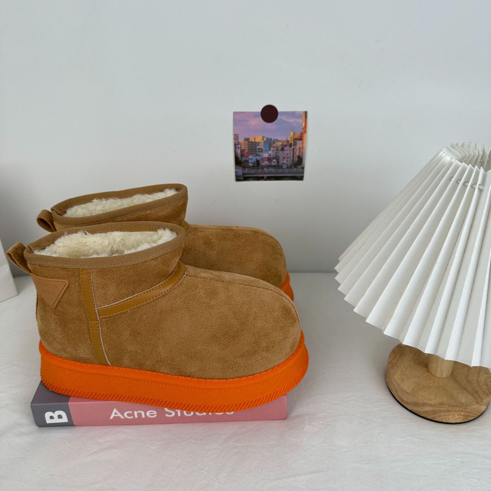 Far Wave 2025 zapatos de nieve de invierno mujer versión coreana de las botas cortas de color de plataforma Kapibala zapatos de algodón cálidos de todo fósforo image 9