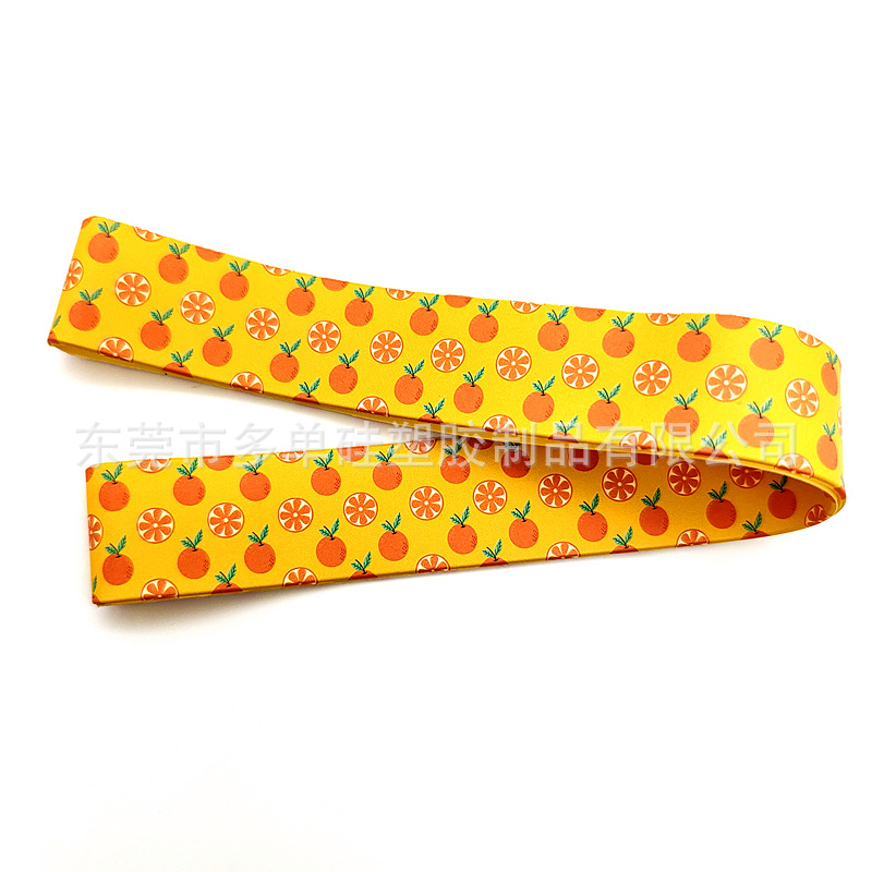 Barra de playa de flores de impresión en color transfronterizo 30CM bridas de silicona verano fruta animal patrón 2.5CM bridas al por mayor