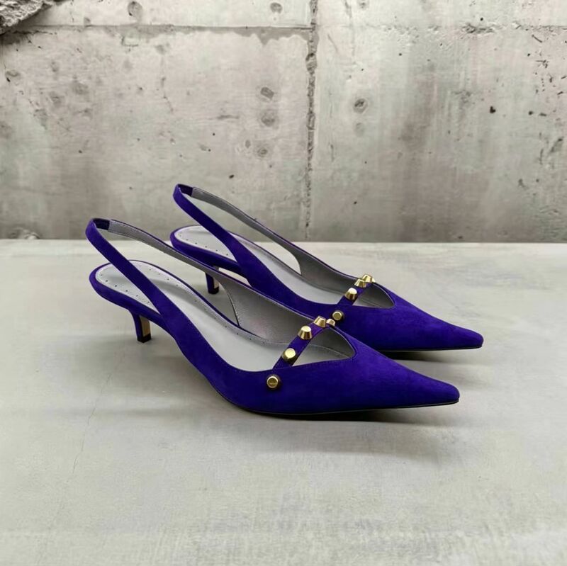 2026 Summer New Elegant High-Heeled Pointed-Toe Backless Office Sandals