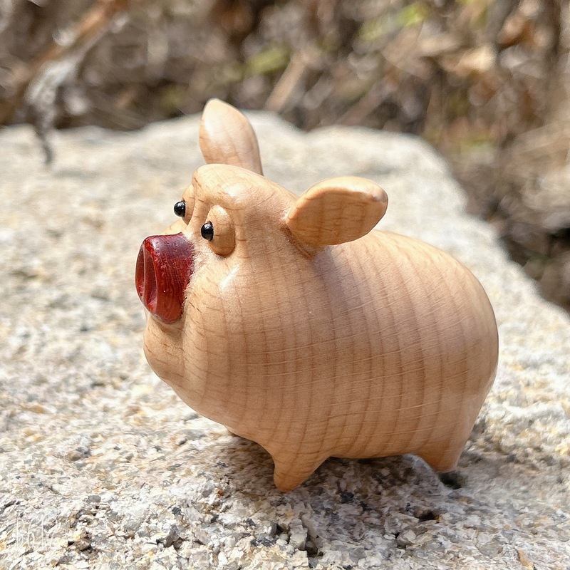 工場直販太一リアルフライングピギー装飾品クリエイティブ木彫り動物かわいい小さなフライングピギー装飾品|undefined