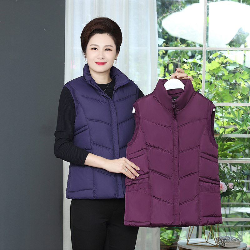 羽绒棉马甲女中老年大码保暖背心奶奶居家外穿外套加厚可妈妈款