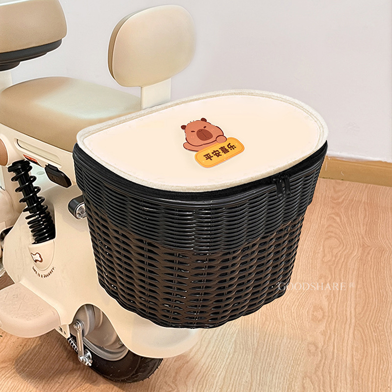 電気自動車の後部バスケット、かわいい漫画のバッテリーカー、スクールバッグを収納できるオートバイの後部バスケット、618セール|undefined