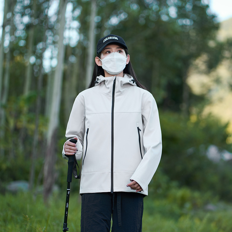 秋冬季软壳冲锋衣男女户外防泼水防风加绒保暖登山服骑行运动外套|undefined