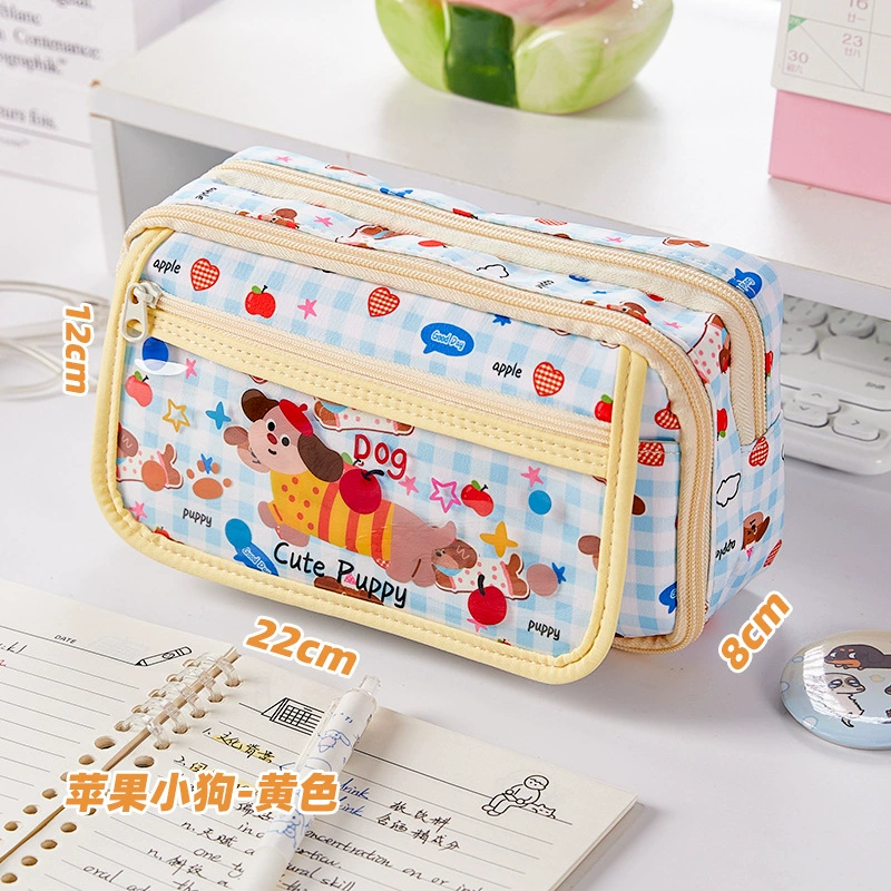 Apple, capacious pencil case, cute stationery for elementary school students, universal storage bag, new collection