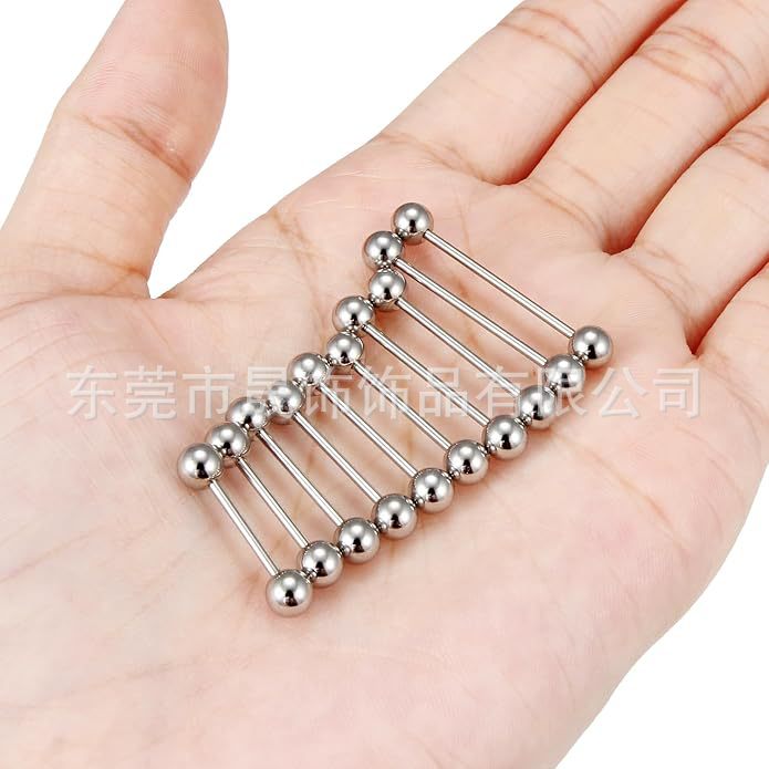 F136 Titanium Alloy Ear Stud Labret Stud Tongue Barbell Ball 替换 Barbell G23 Implant Grade Titanium Piercing Straight Barbell Ear 桥 Jewelry