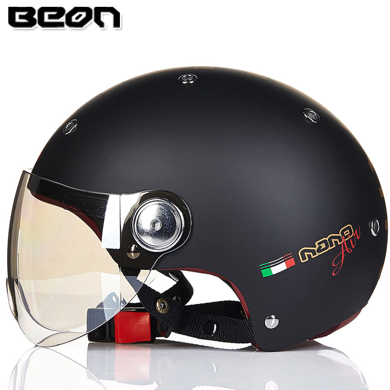 Casco de la motocicleta BEON 3C certificado de los hombres y las mujeres medio casco Four Seasons universal de la motocicleta del coche eléctrico del verano casco B103