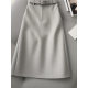 Summer high-end super good-looking slim mid-length high-end professional high-waist A- line gray pencil skirt for children