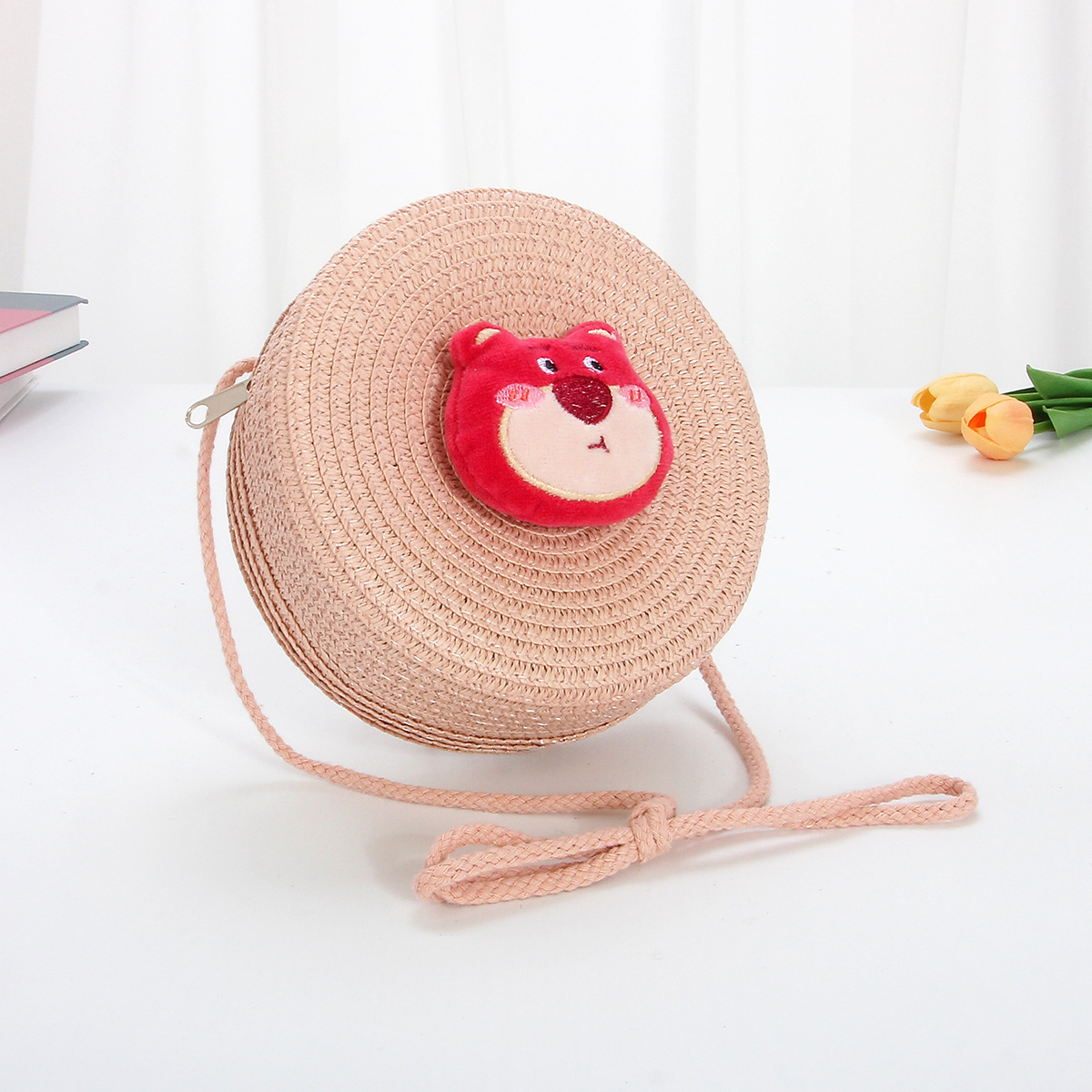 핑크라운드백-딸기곰