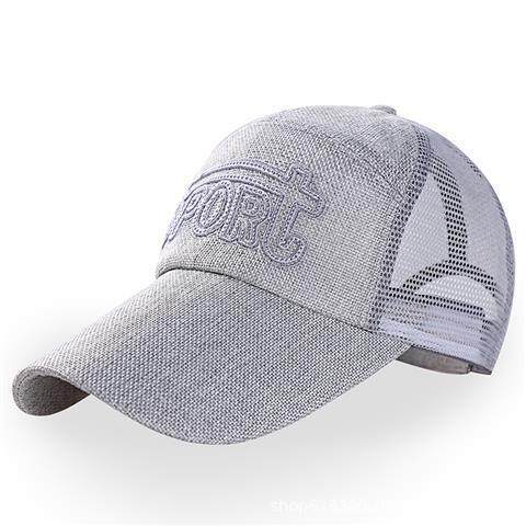 Summer men's and women's middle-aged and elderly net hat cotton and linen breathable sunscreen sun hat embroidered long brim baseball cap