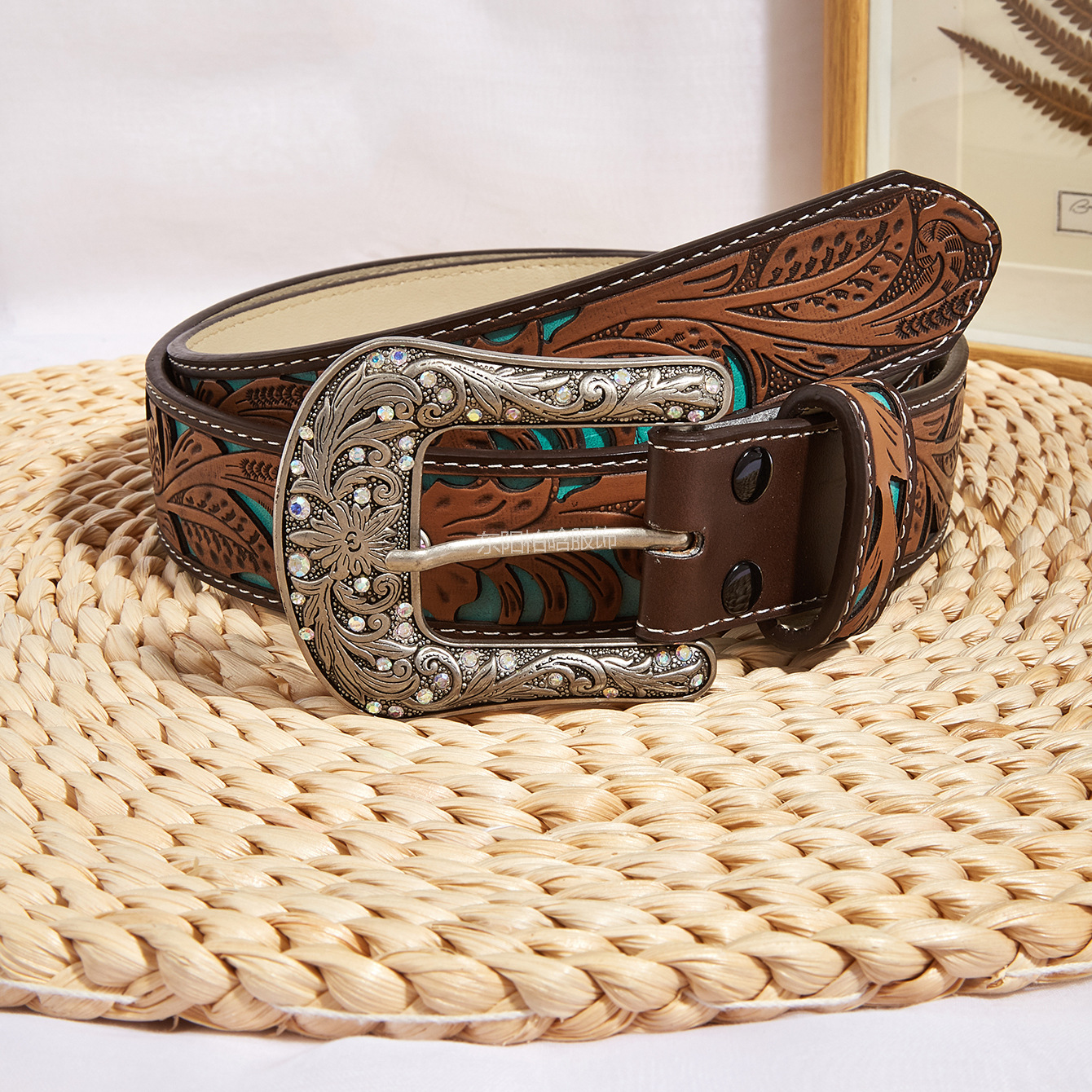 Holiday, Daily Occasion Pu Leather, Alloy Material Color Block Pattern Cowboy Style Color Block Pu Leather Alloy Patent Leather Plating Men's Leather Belts