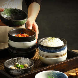 批发日式陶瓷碗创意商用甜品汤碗家用小米饭碗韩式碗餐厅摆台单碗