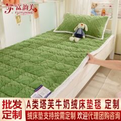 秋冬季牛奶绒床盖加厚毛毯床垫批发学生宿舍珊瑚绒单人上下铺床垫