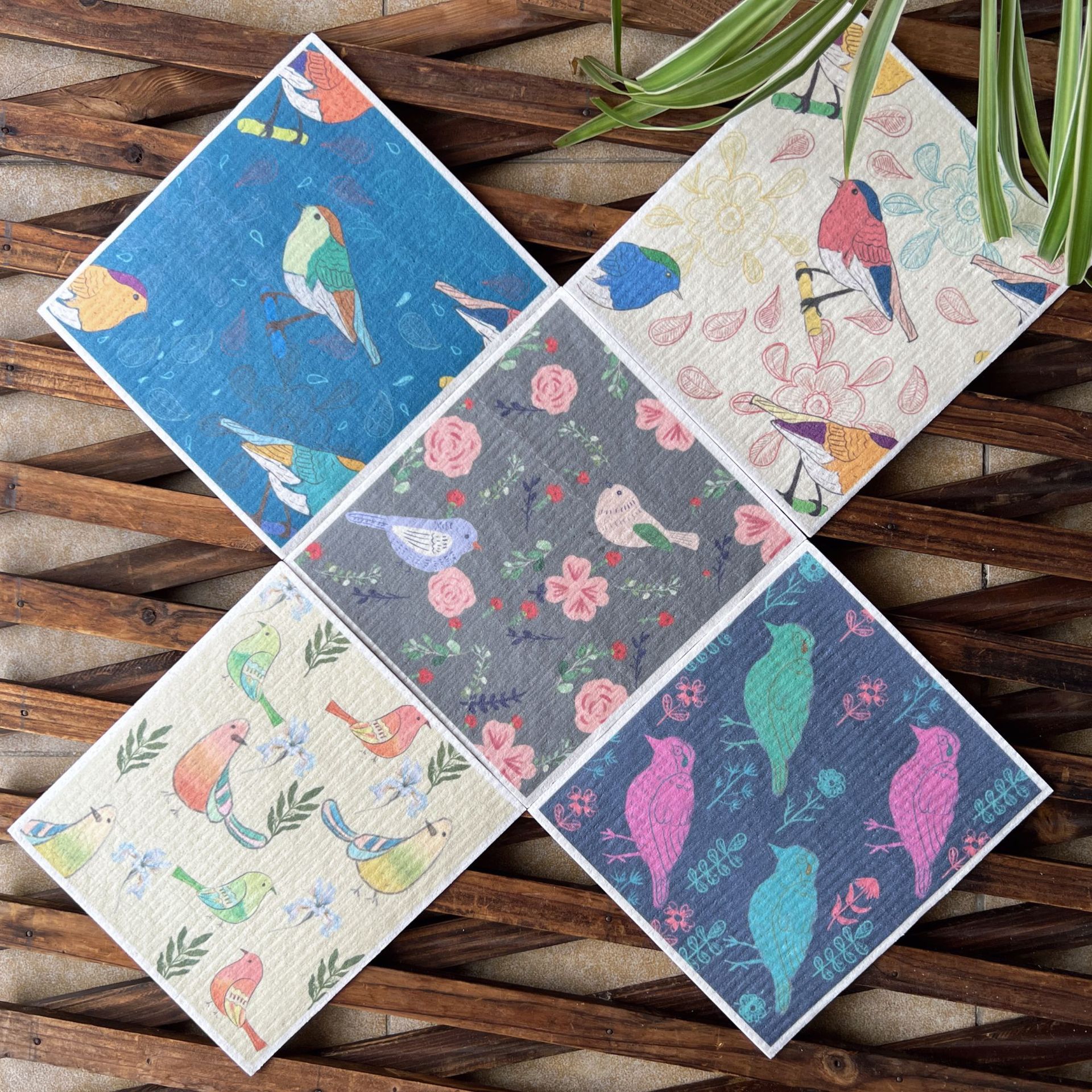 Toallas suecas alemanas dm toallas absorbentes de agua sin aceite eco pulpa de algodón impresa toallas de cocina