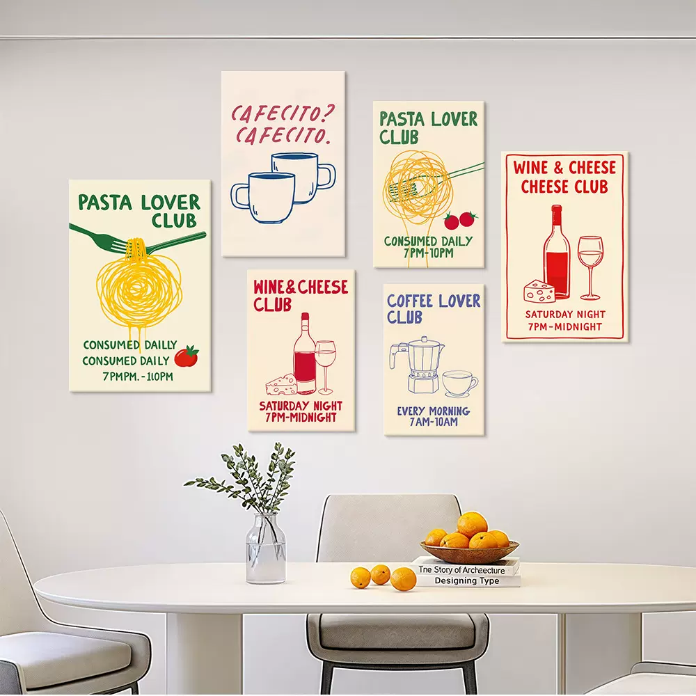 简约插画现代书店餐厅咖啡店装饰画无框画挂画帆布画源头工厂直销