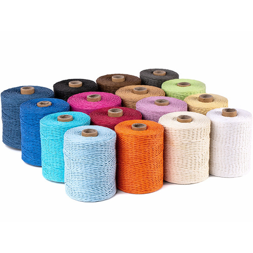 300M raffia thread paper rope hook handbag hat bag handmade diy weaving colorful environmentally friendly double-stranded paper rope