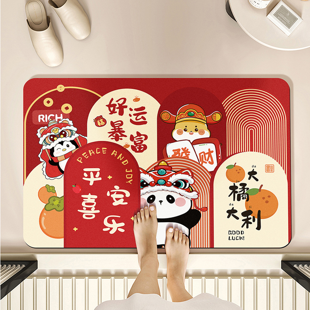 2025 nueva esterilla de suelo de baño absorbente de agua esterilla antideslizante puerta de baño esterilla de barro de diatomeas resistente a la suciedad sin lavado