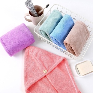 Factory hair cap coral fleece super absorbent microfiber quick-drying thickened shower cap hair towel