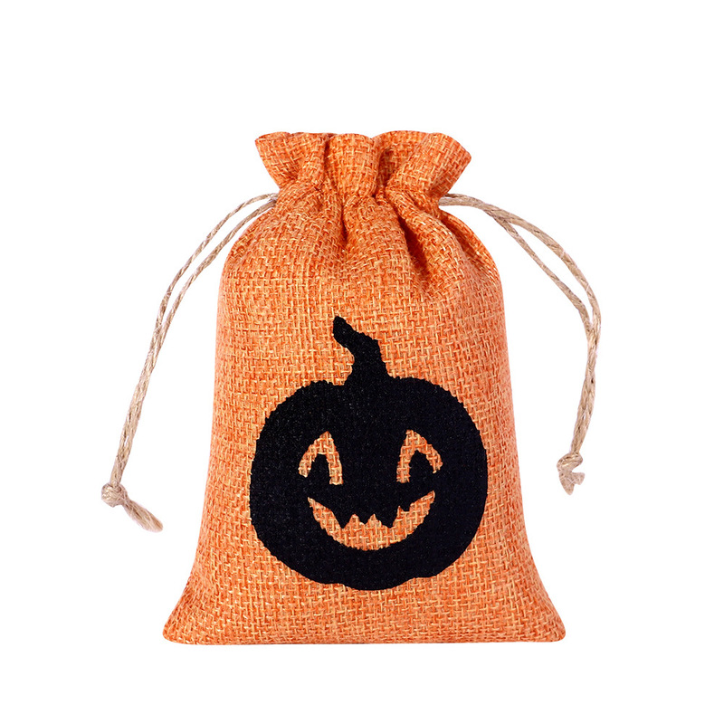 クロスボーダーハロウィンギフトバッグ在庫卸売子供用キャンディーバッグカボチャリネン巾着袋カスタマイズ|undefined