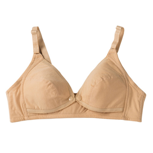 Pure cotton thin breathable front buckle maternity nursing bra women's pregnancy no wire bra bra postpartum breastfeeding plus size bra