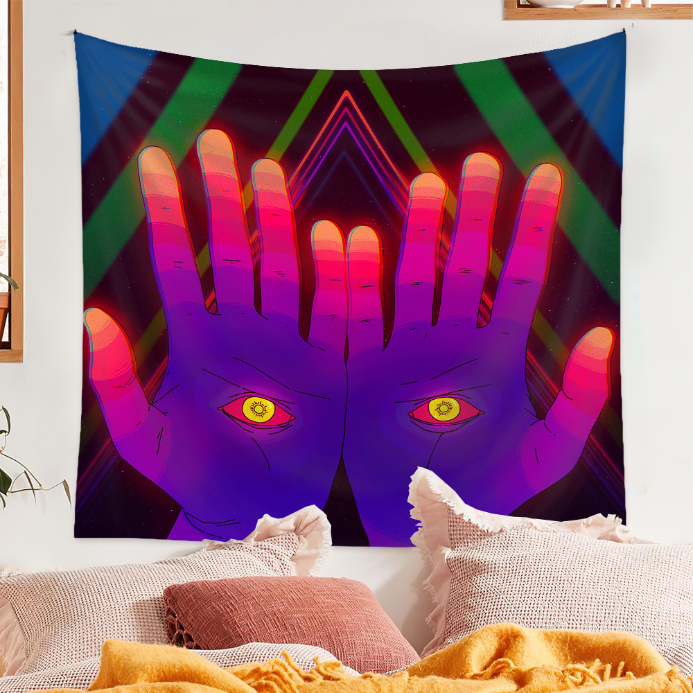 Vintage Psychedelic Cat Hand Figure Painting Tapestry Wholesale Nihaojewelry display picture 9