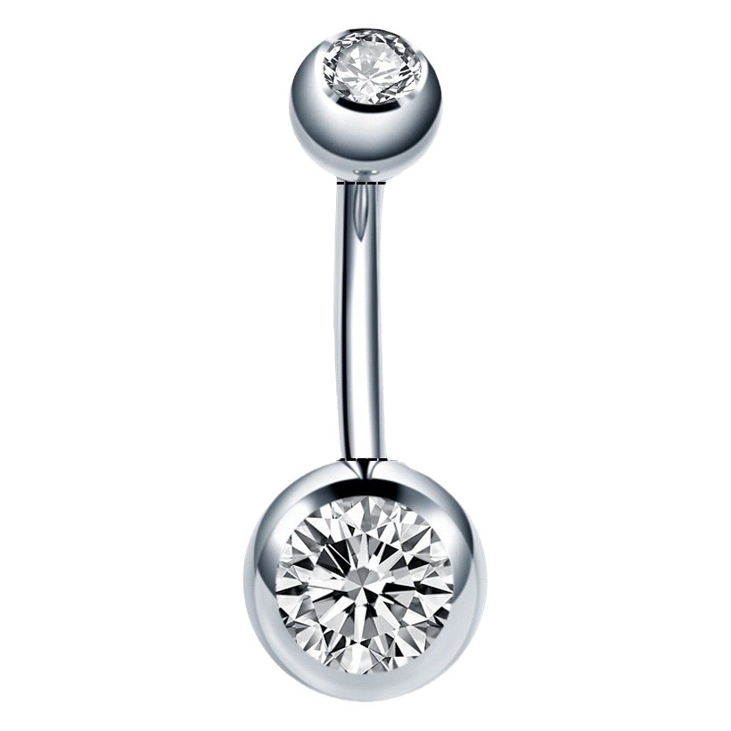 クロスボーダー臍飾り平頭粘ドリルステンレス臍環人体穿刺アクセサリーカラー水ドリルは臍釘をはめ込みます。