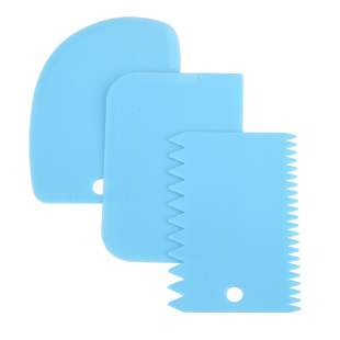 Cake Cream Scraper Three-Piece Set Multi-Functional Plastic Dough Cutter Butter Scraper Cream Smoother Baking Tool