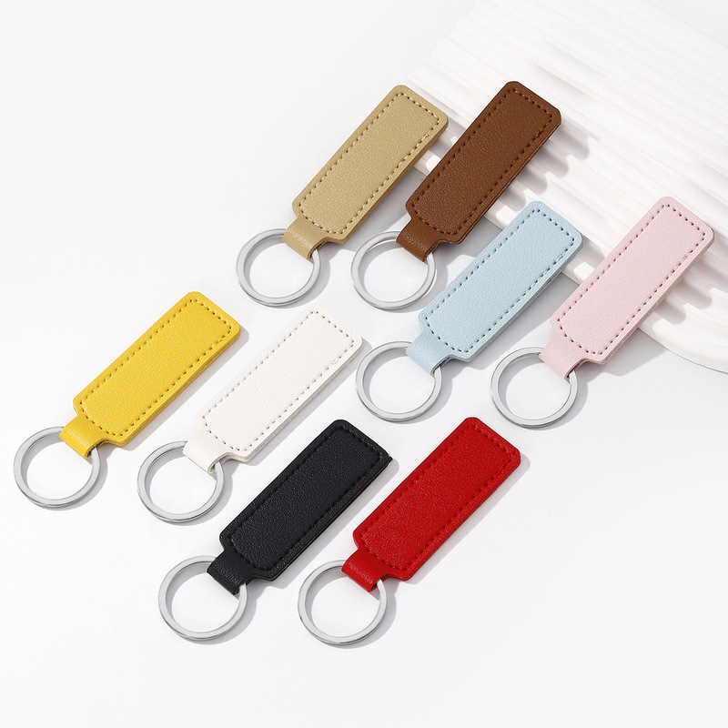 Amazon人気PUレザーキーホルダーシンプルビジネスカーキー部品レザーキーDIYキーホルダー|undefined