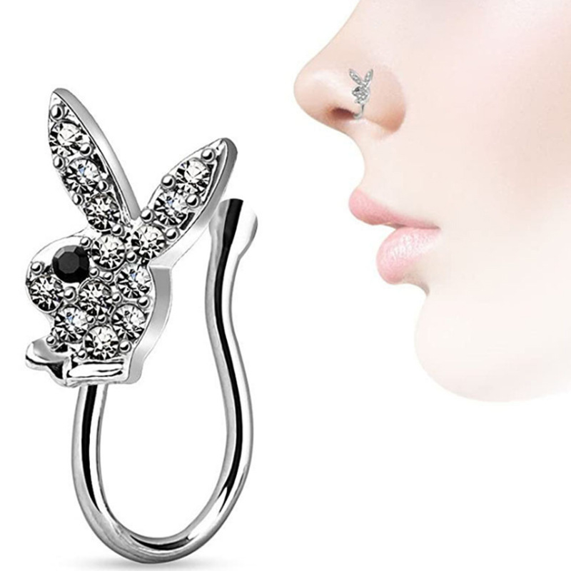 Fashion Geometric Butterfly Fake Nose Ring Three-piece Nose Clip Nose Ring display picture 2