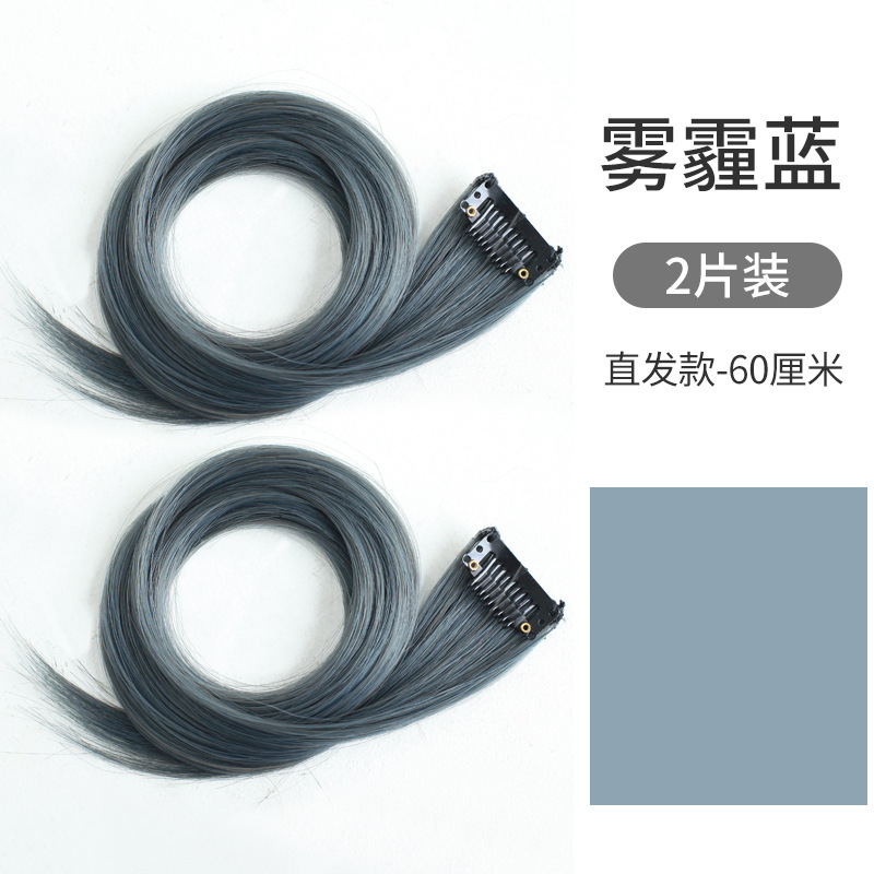 Piezas de tinte de orejas, pelo rizado, pelucas de teñido, extensión de cabello de color femenino, parches de cabello de color, cabello largo y liso, blanqueado.