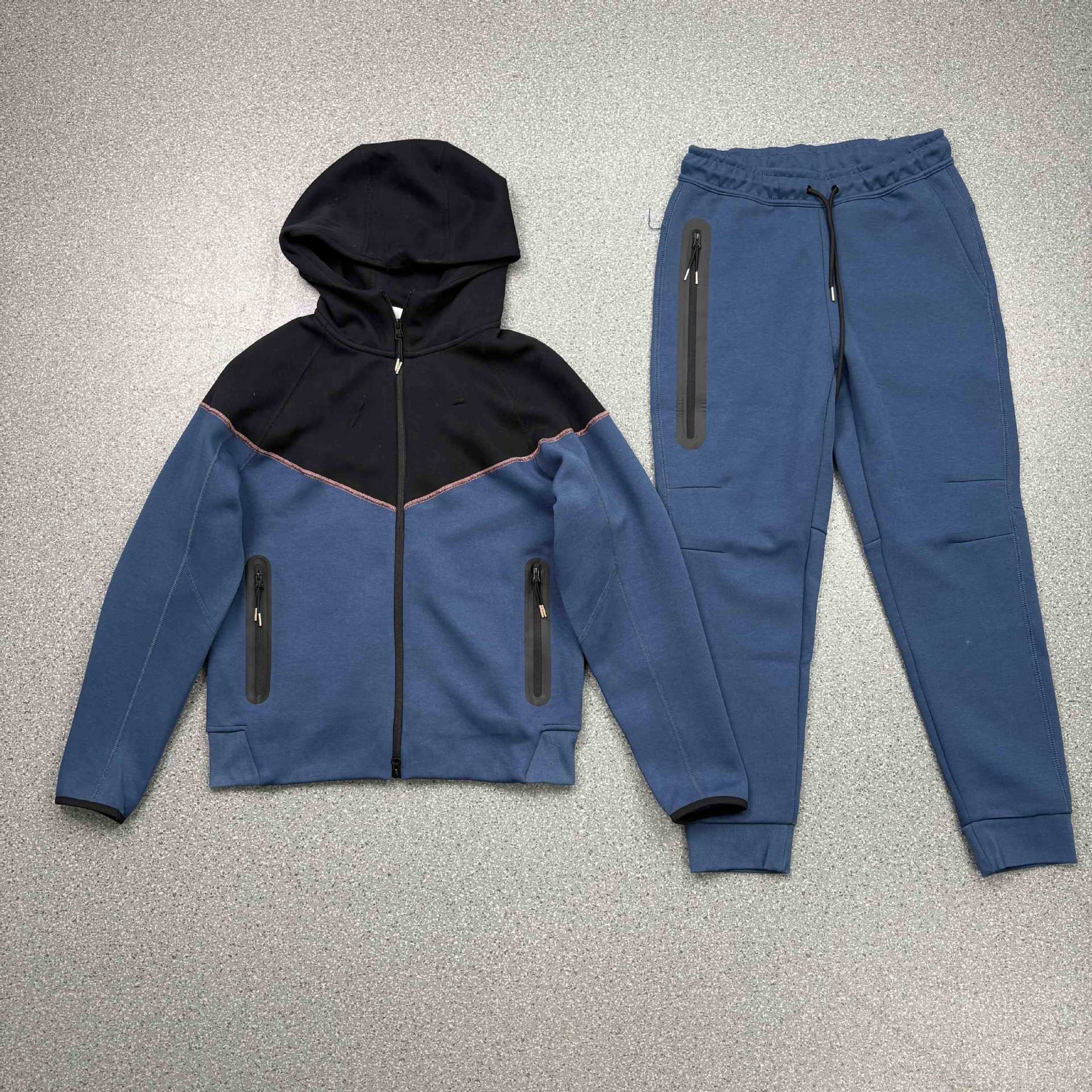 2025 primavera y otoño nuevo estilo americano marca compartida calle retro suéter a juego de colores suéter pantalones casual traje deportivo marea de los hombres