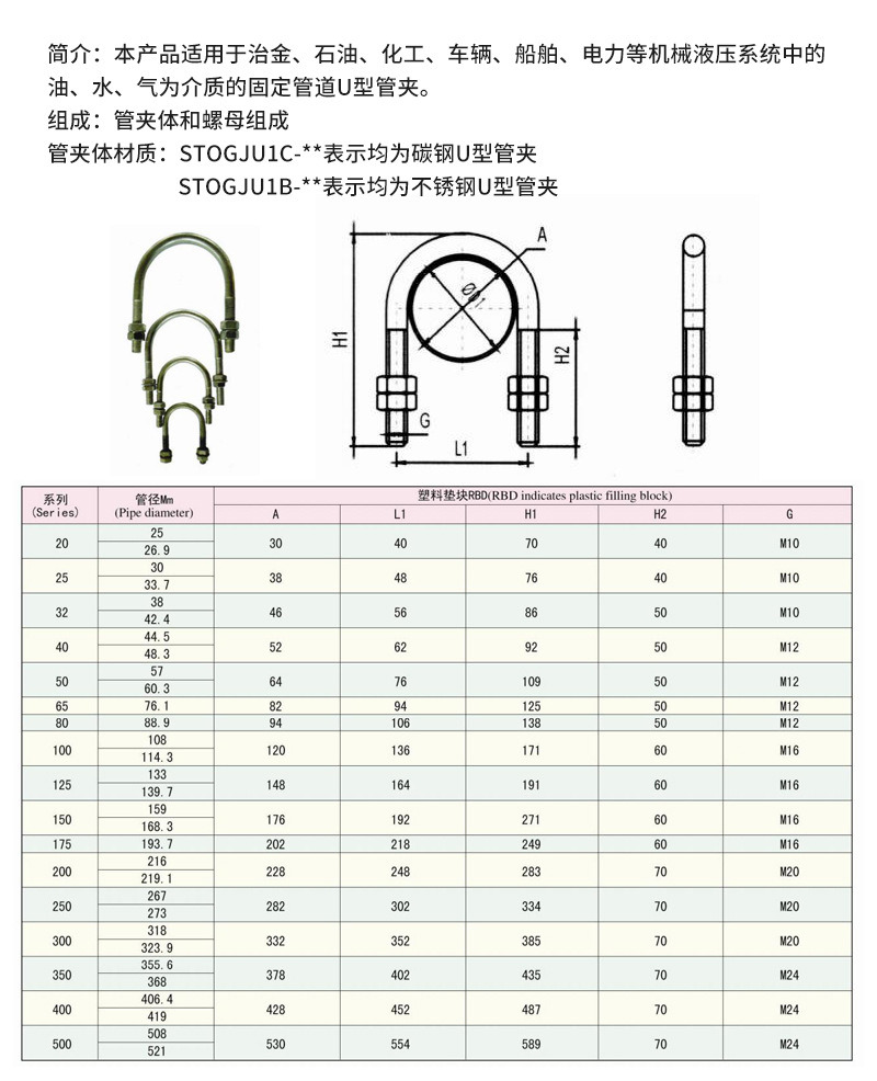 U型管夹 304不锈钢U形螺栓u型卡 管道固定u型管卡U型抱箍厂家批发-阿里巴巴