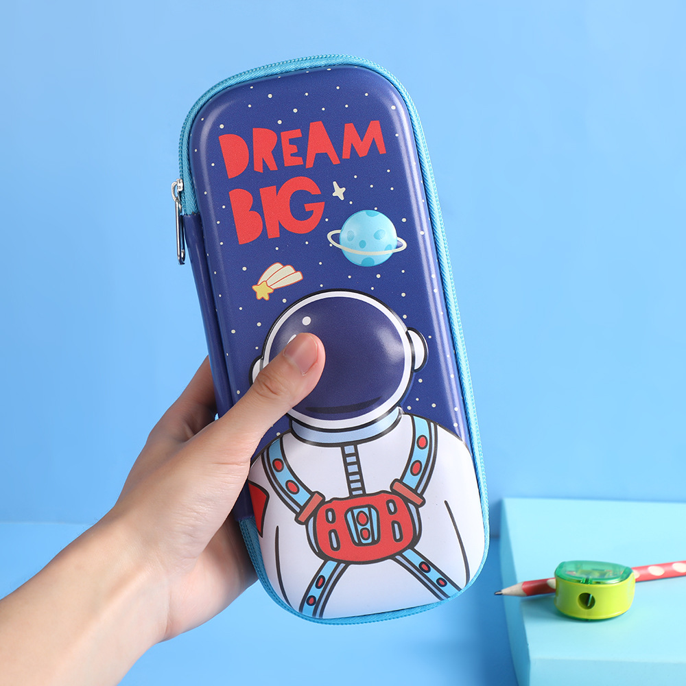 Caja de papelería de dibujos animados, niños lindos, estudiantes, niños y niñas, bolsa de papelería, caja de lápices de gran capacidad, bolsa de lápices tridimensional al por mayor