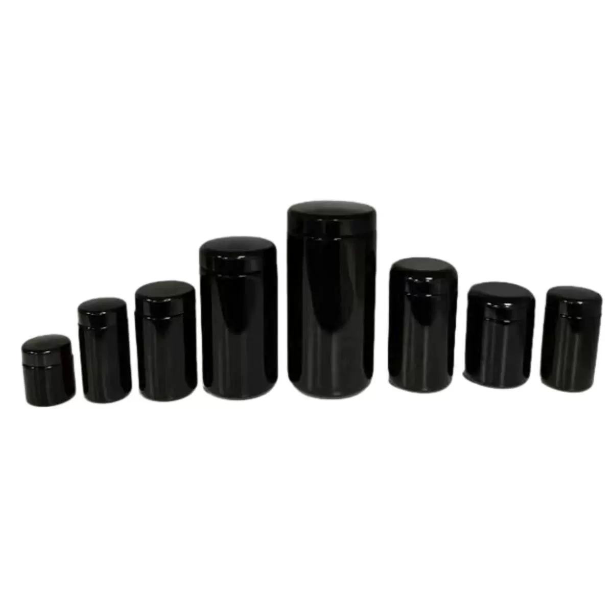 厂家直供250ml紫晶玻璃瓶，茶叶咖啡罐玻璃瓶， 纯黑原材料