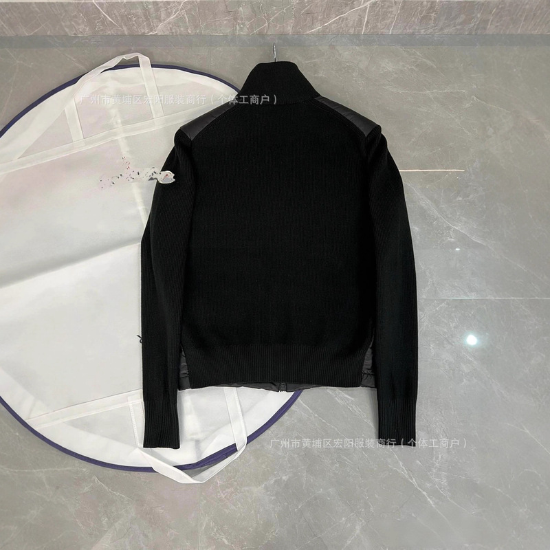 欧洲站潮牌正确M家针织拼接休闲羽绒服男 白鸭绒修身立领保暖外套|undefined