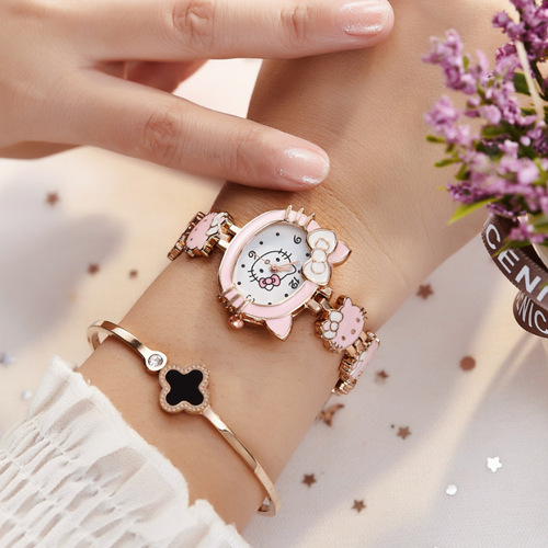 New style fashionable and cute children's watch student kids KT cat watch women's electronic quartz watch