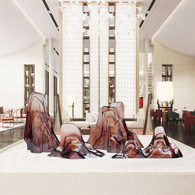 villa club Sales department Transparent resin Rockery Sculpture Decoration originality Light extravagance Stair mouth decorate Artwork