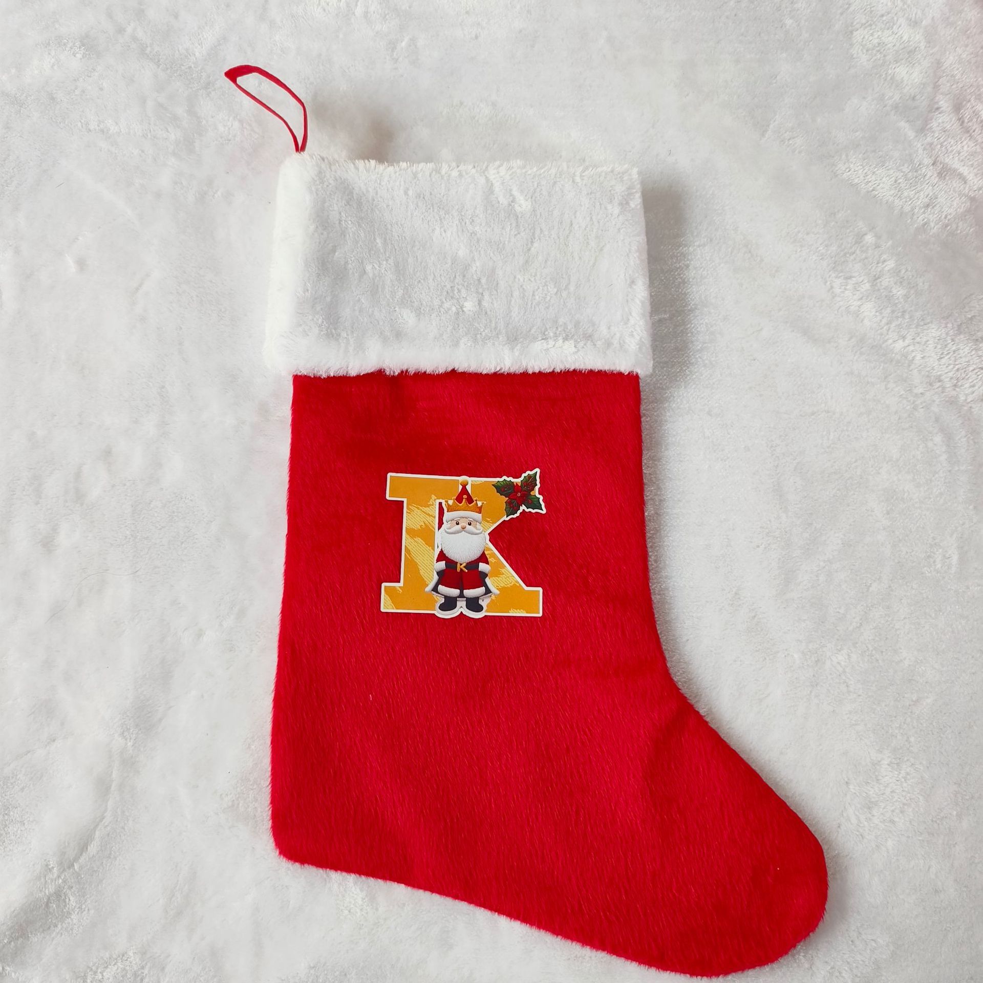 letras transfronterizas calcetines de Navidad encantadores y divertidos letras inglesas calcetines de Navidad creativas letras de Santa Claus