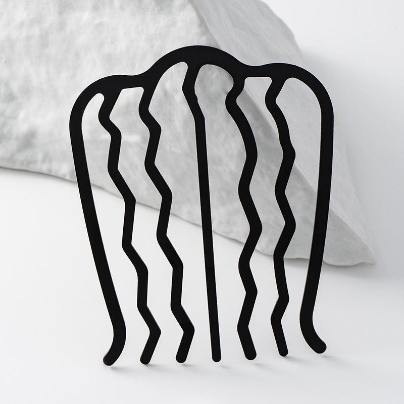 Cross-border Korean version round headpin hair comb metal hair comb inverted hairpin minimalist hair pin hair clip hair clip hair clip at the back of the head hair clip