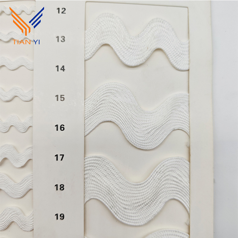 Cinturón de borde curvo tejido patrón ondulado correas cortinas almohada decoración de mochila Lolita Hanfu encaje en forma de S accesorios