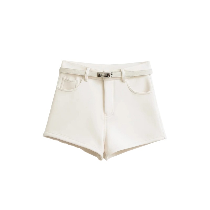 Pure Spice Girl Style Sexy Hip Casual Shorts Women's High Waist One Button Belt Inner Thin Velvet Slim Fit Hot Pants Pure Spice Girl Style Sexy Hip Casual Shorts Women's High Waist One Button Belt Inner Thin Velvet Slim Fit Hot Pants