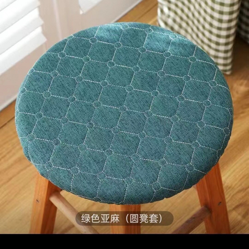 圆凳子套罩四季通用加棉圆形坐垫餐厅凳套加厚座椅套|undefined