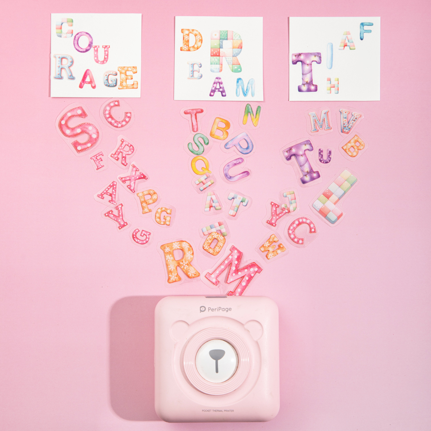 Hermoso día PET película de corte cinta alfabeto paraíso letras inglesas libro de texto pegatinas de decoración básica