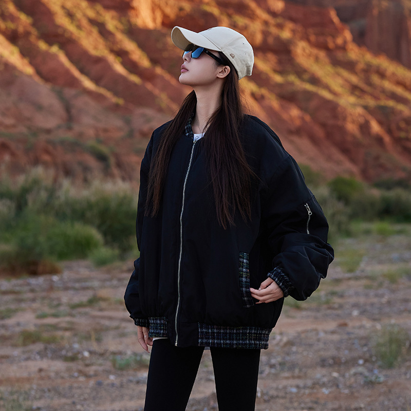 Couple's American Style Vintage Bomber Jacket New Down Cotton-padded Coat Women's Winter Loose Cotton-padded Coat Trendy Couple's American Style Vintage Bomber Jacket New Down Cotton-padded Coat Women's Winter Loose Cotton-padded Coat Trendy