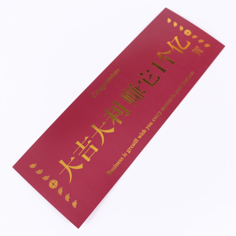 Más Celebración de negocios tarjeta de soporte de flor rectangular para floristería Tarjeta de felicitación de cesta de flores de apertura alargada dorado rojo creativo en línea