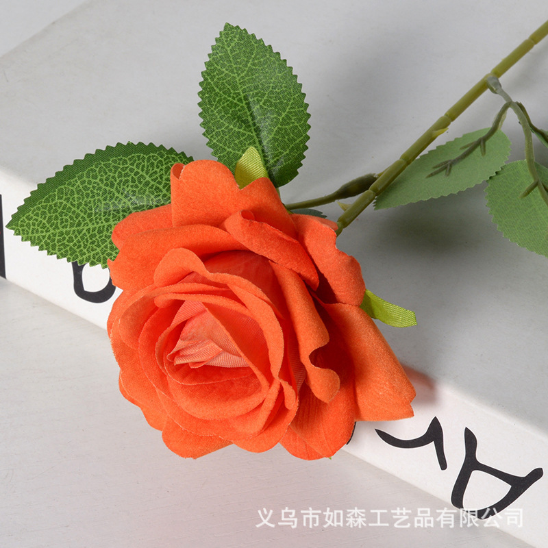 模造ベルベットバラ一本造花人工花ウェディングホームバレンタインデー装飾高級感花束壁|undefined