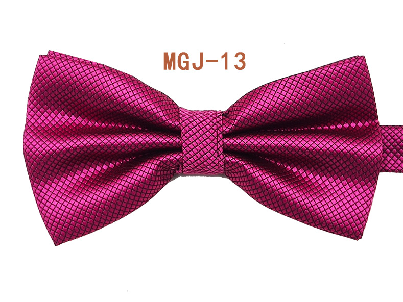 Pajarita negra de color sólido para hombre British Cube Spot Venta al por mayor Ropa formal Boda Doble pliegue Doble lazo de doble capa 27 colores