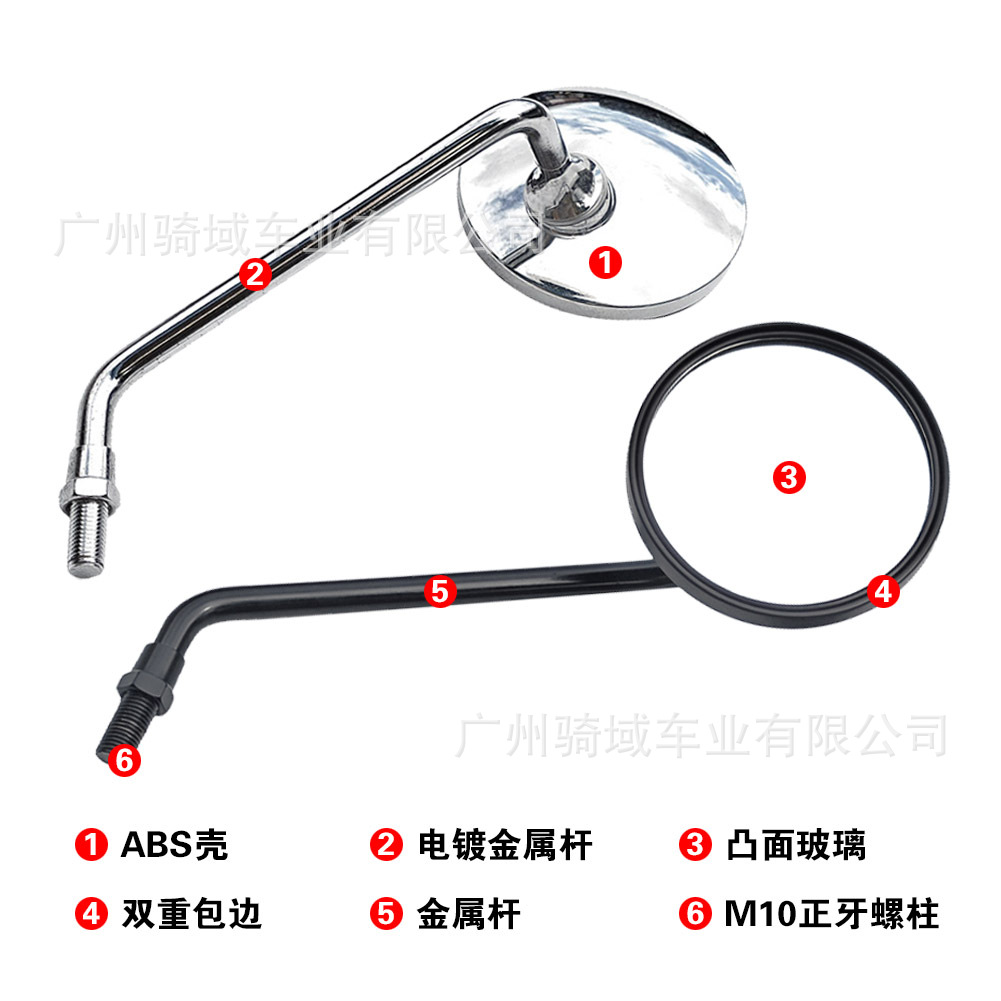 Cross-border motorcycle modification wide-angle rearview mirror, large round mirror, universal reflector for electric vehicles, reversing mirror