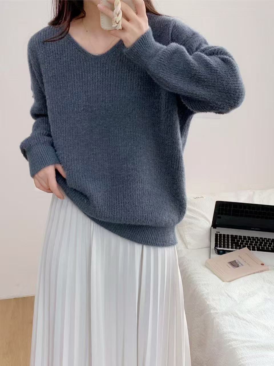 그레이[브이넥]