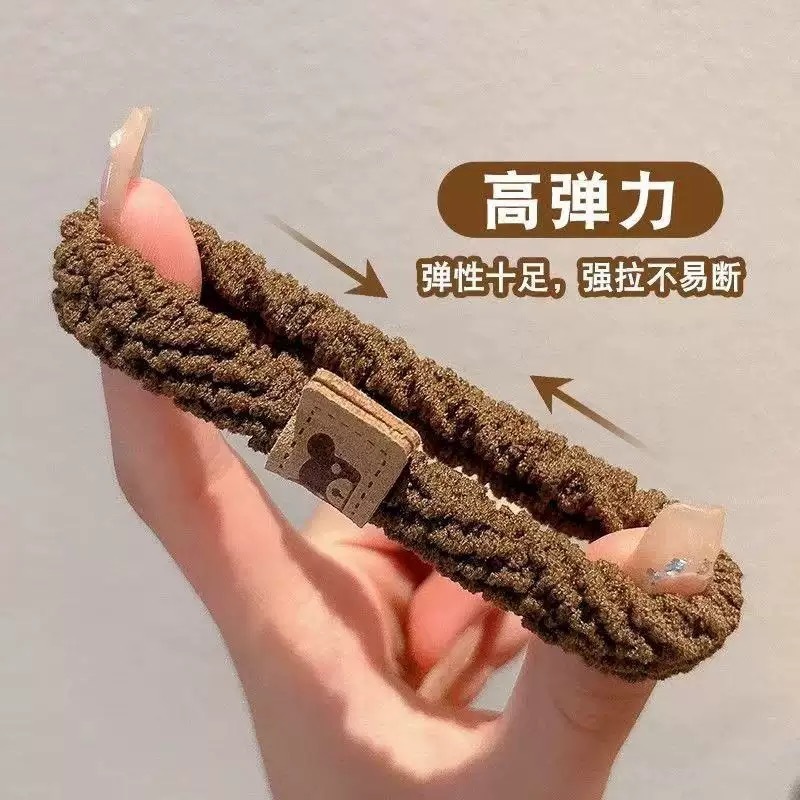 シンプルな高弾性と耐久性のあるヘアバンドゴムバンド女性のハイエンドヘアゴムヘアアクセサリー 2025 新しいレザーセットヘアロープ|undefined